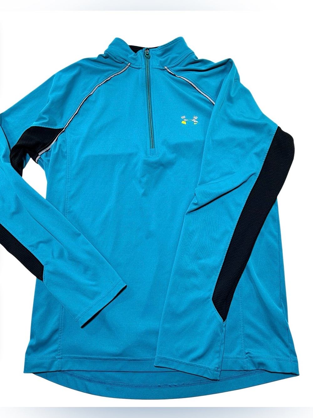 Under Armour Run Teal Fitted No Breaks 1/4 Zip Performance Pullover Mens Medium